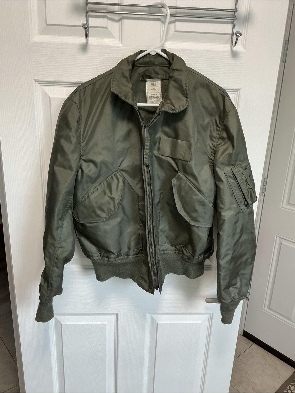 US Navy Nomex Sage Green CWU 36/p Pilot Aviator Jacket Sz L